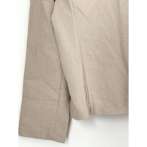 Eileen Fisher Blazer Jacket Size Medium pockets Neutral Minimalist Cotton N34 - Picture 10 of 15